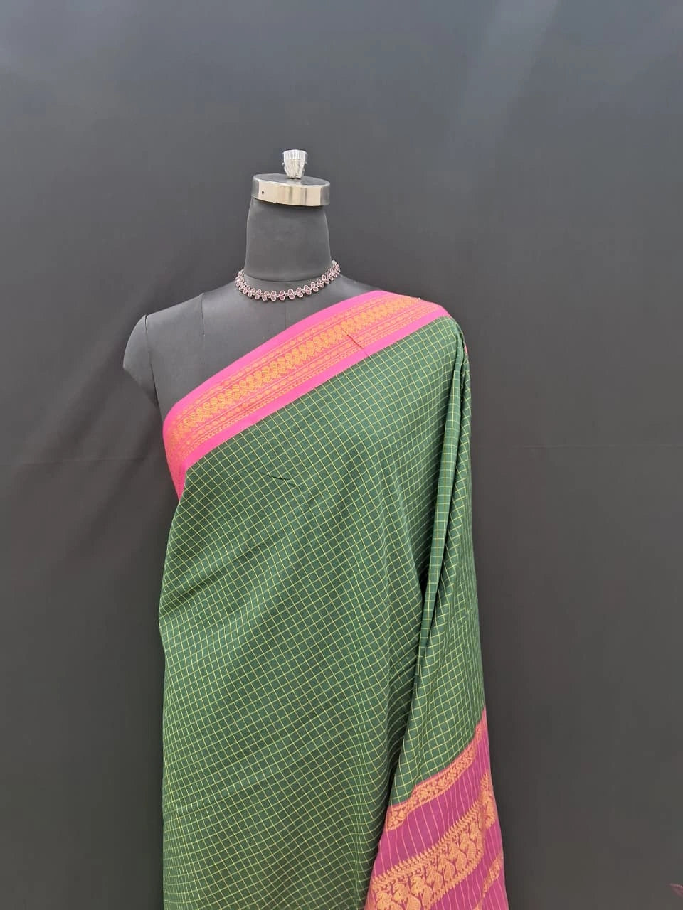 Bottle Green Kalyani Cotton Saree 