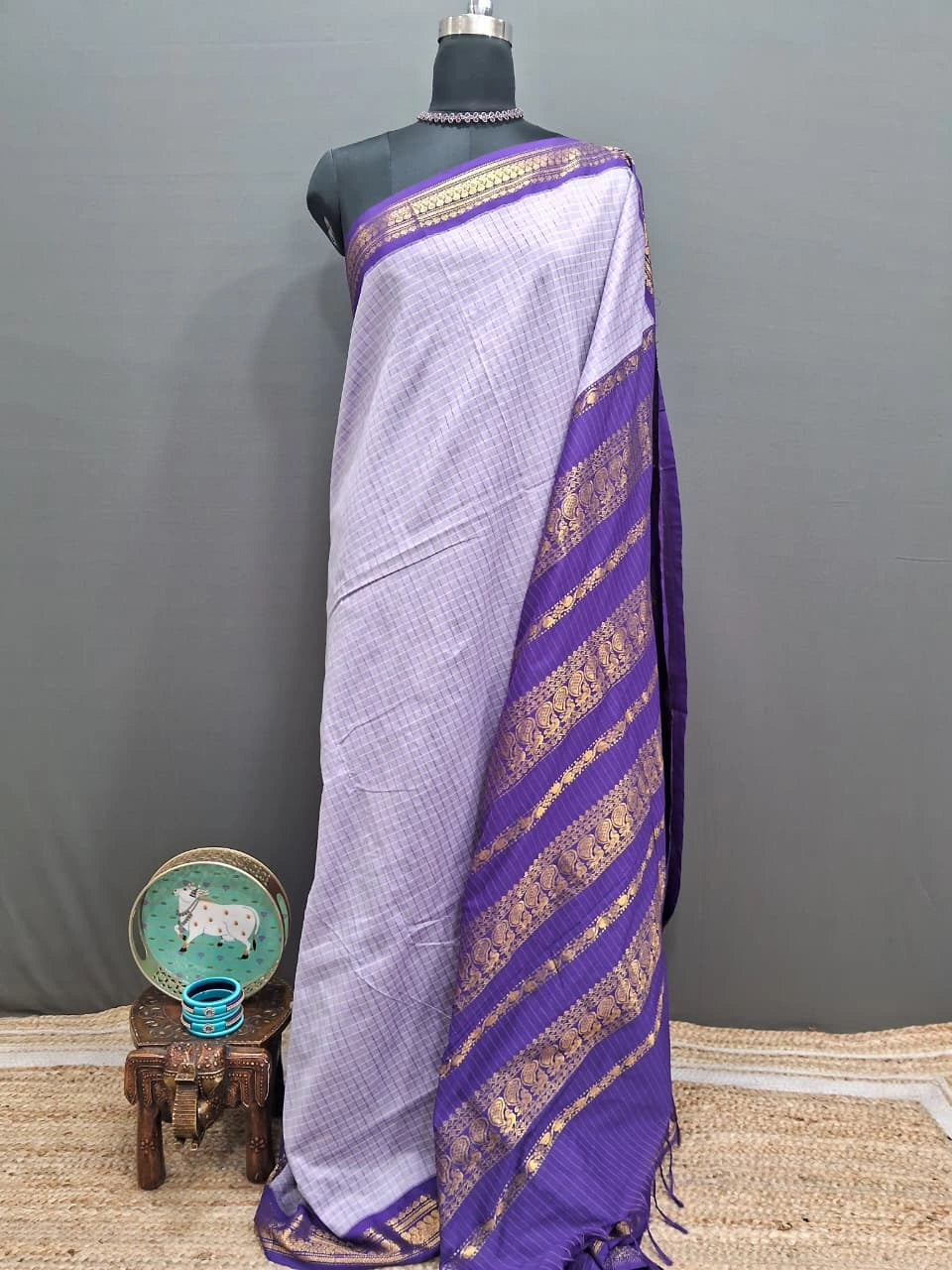 Light Purple Kalyani Cotton Saree