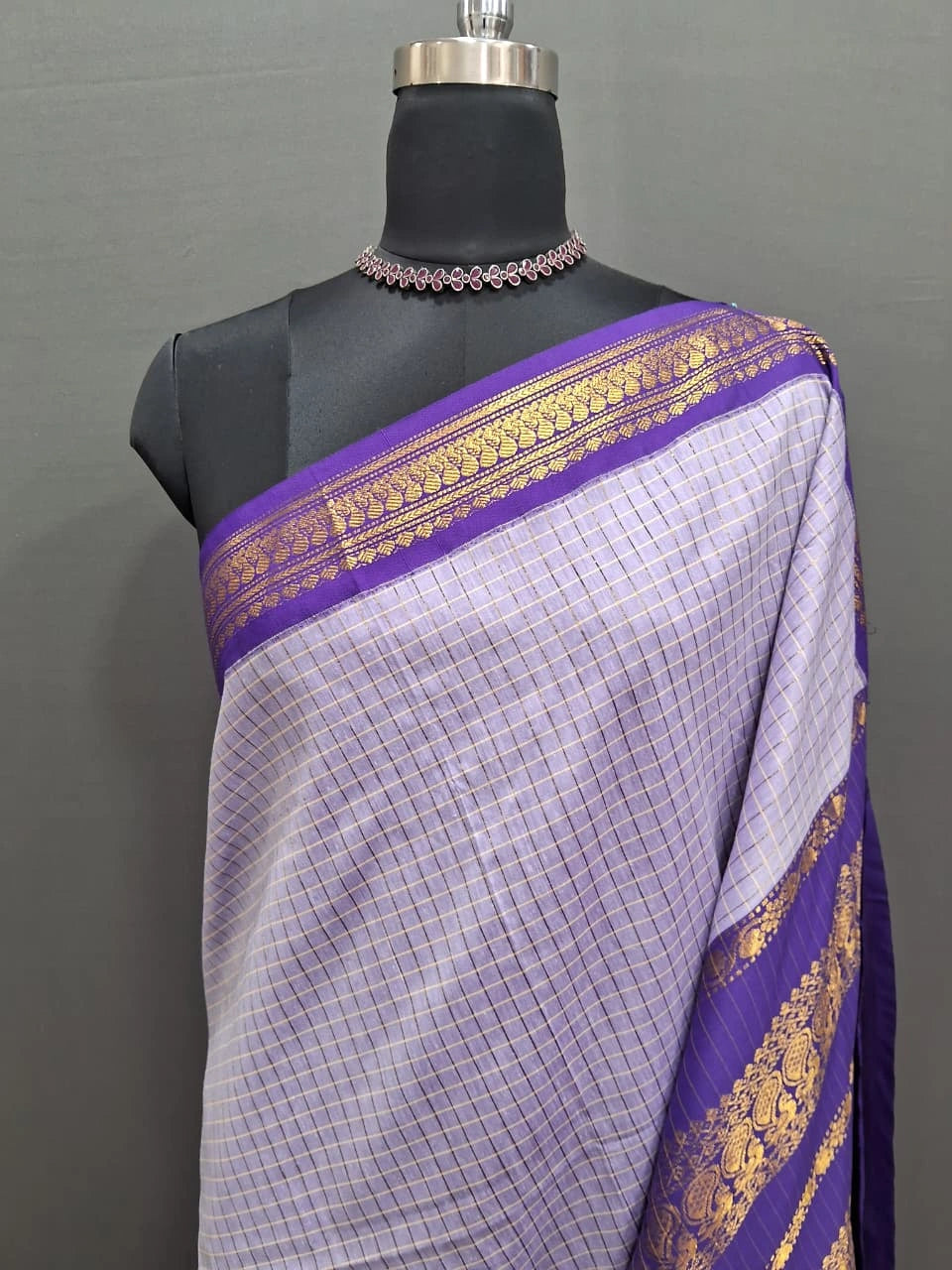 Light Purple Kalyani Cotton Saree 1