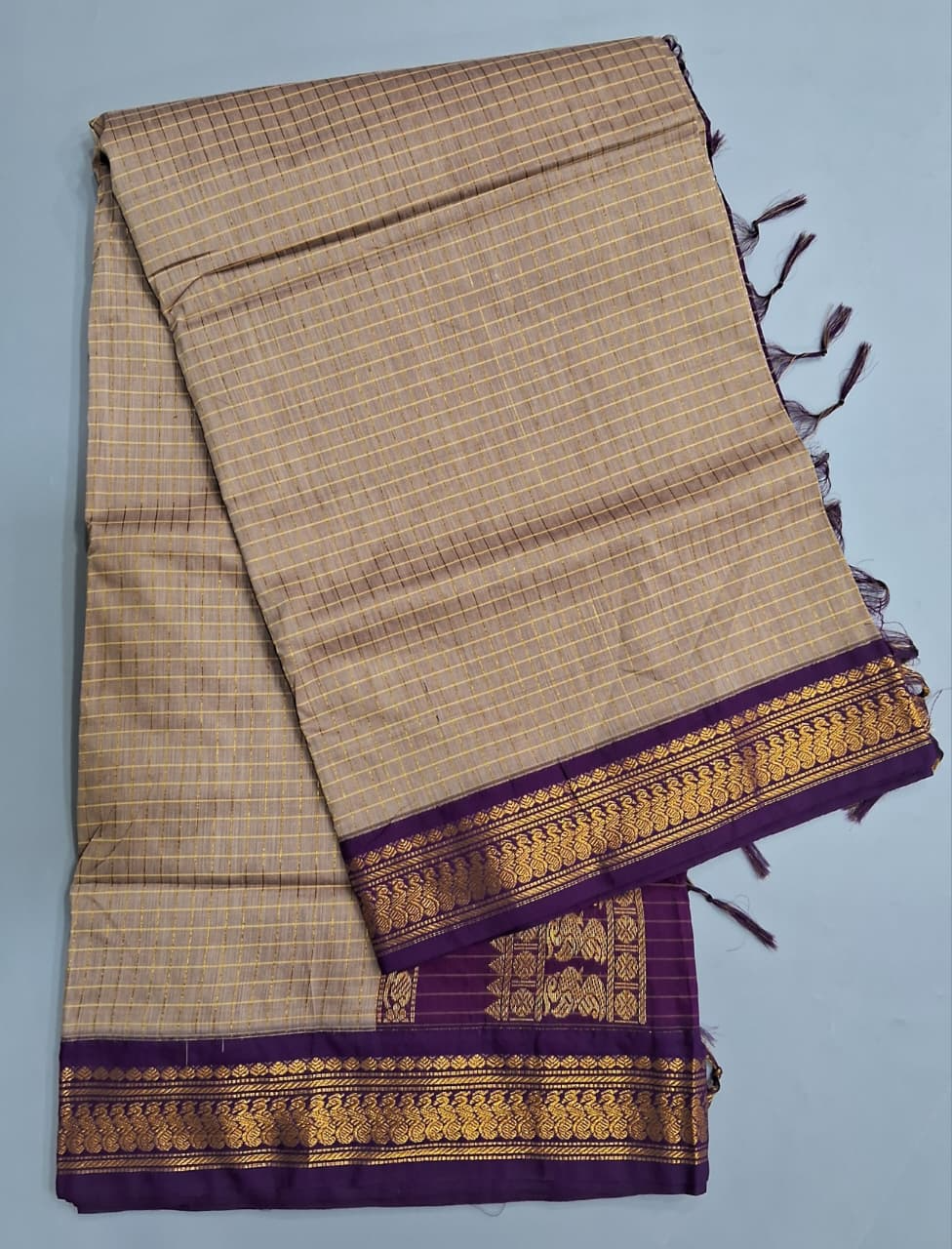 Beige Kalyani Cotton Saree