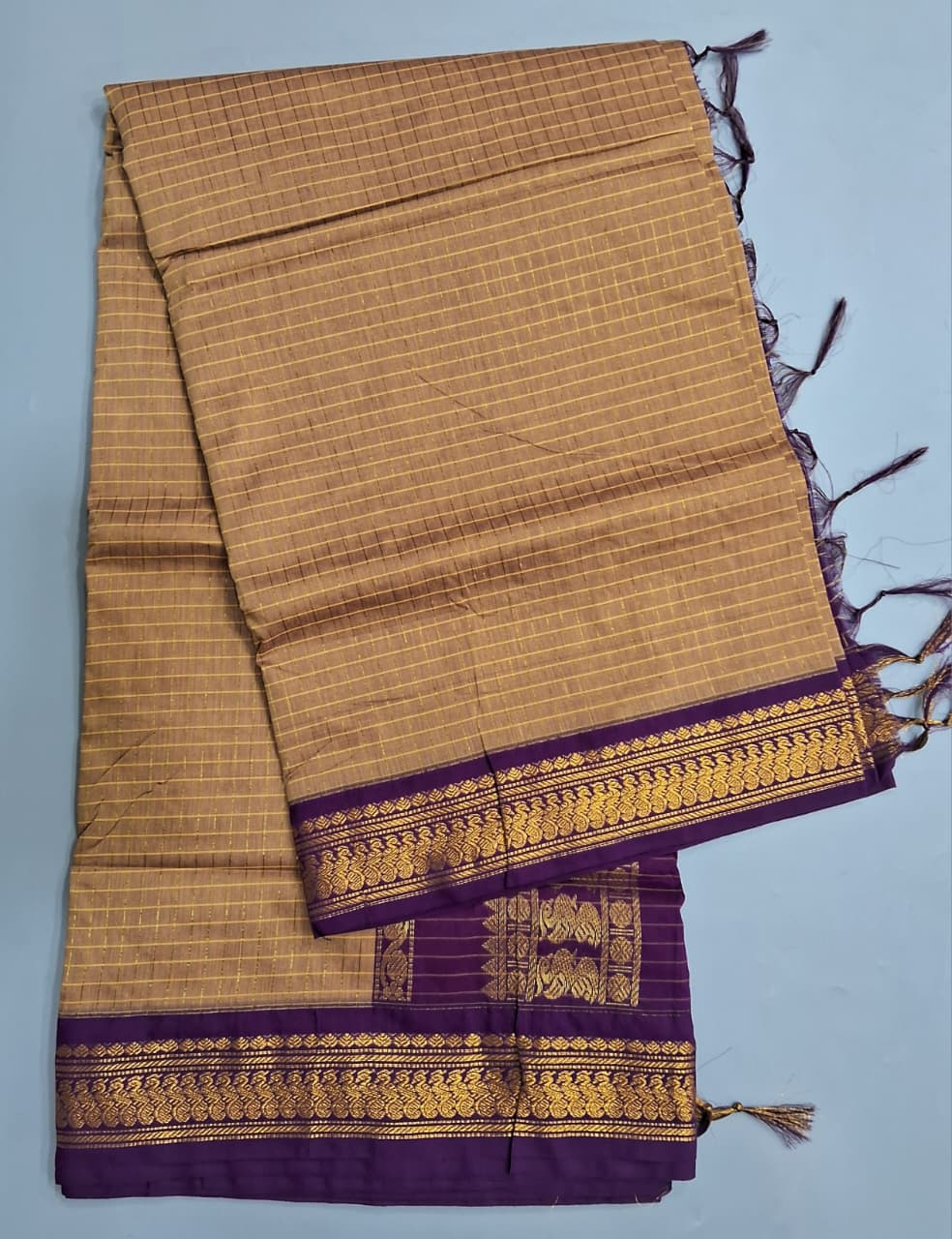 Cream Kalyani Cotton Saree