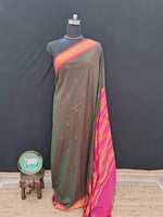 Dark brown Kalyani cotton saree