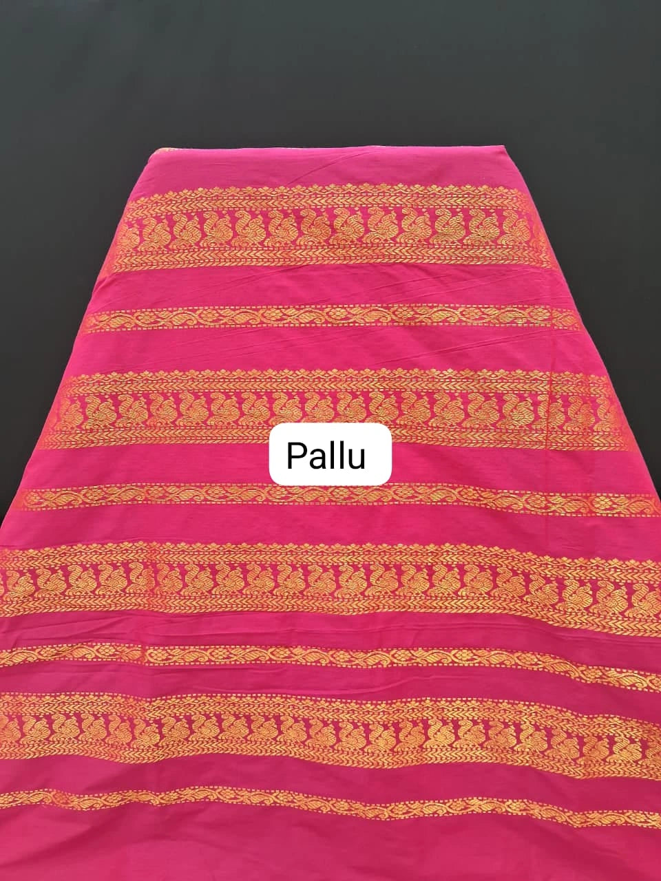 Dark brown Kalyani cotton saree Pallu