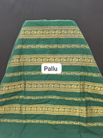Elegant parrot green Kalyani cotton saree Pallu