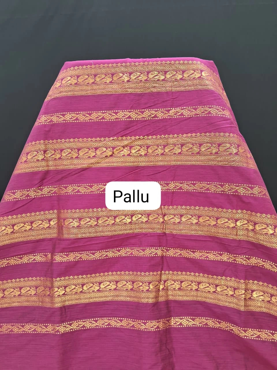 Stunning Black Kalyani Cotton Saree Pallu