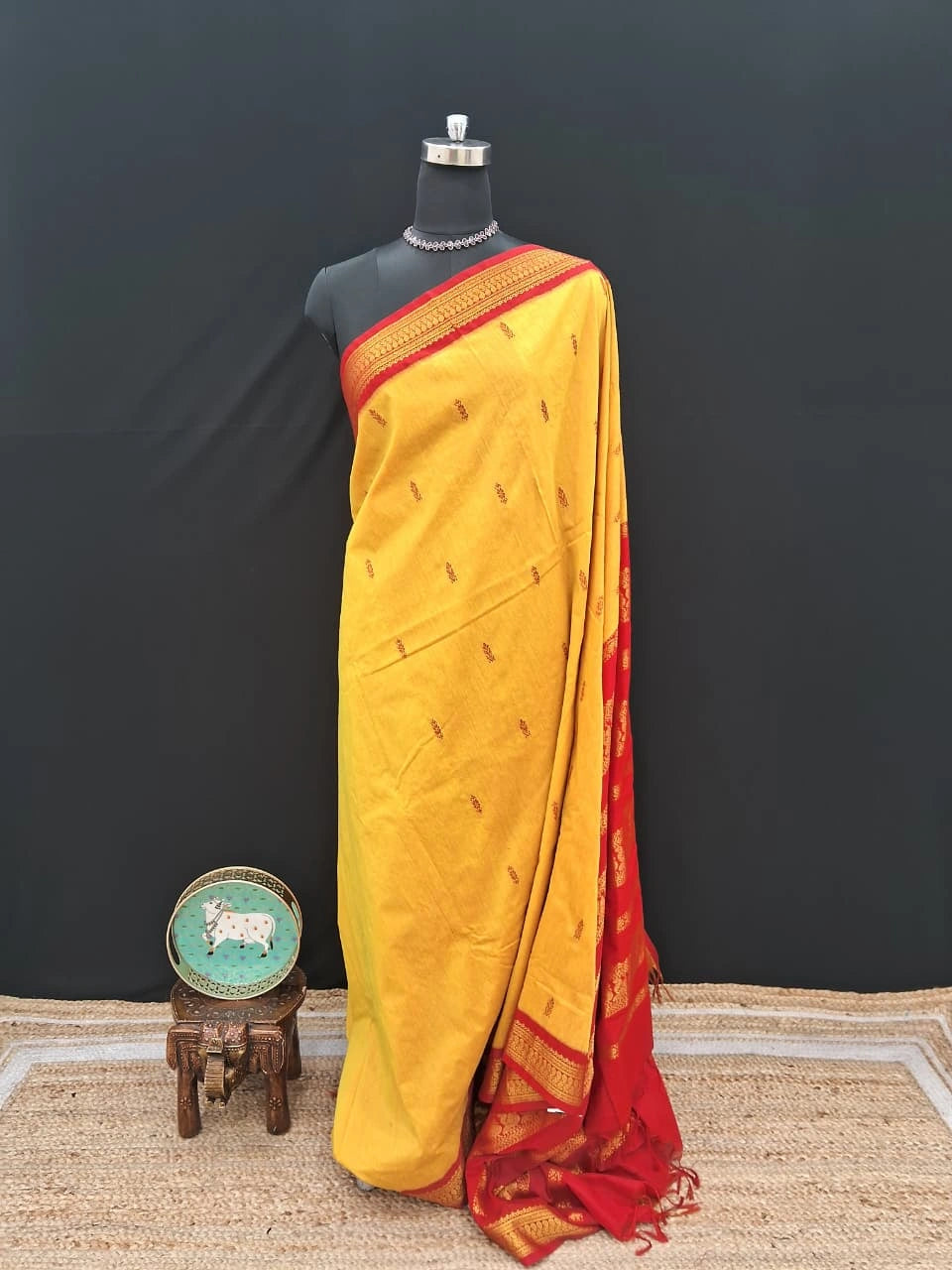 Radiant Golden Yellow Kalyani Cotton Saree