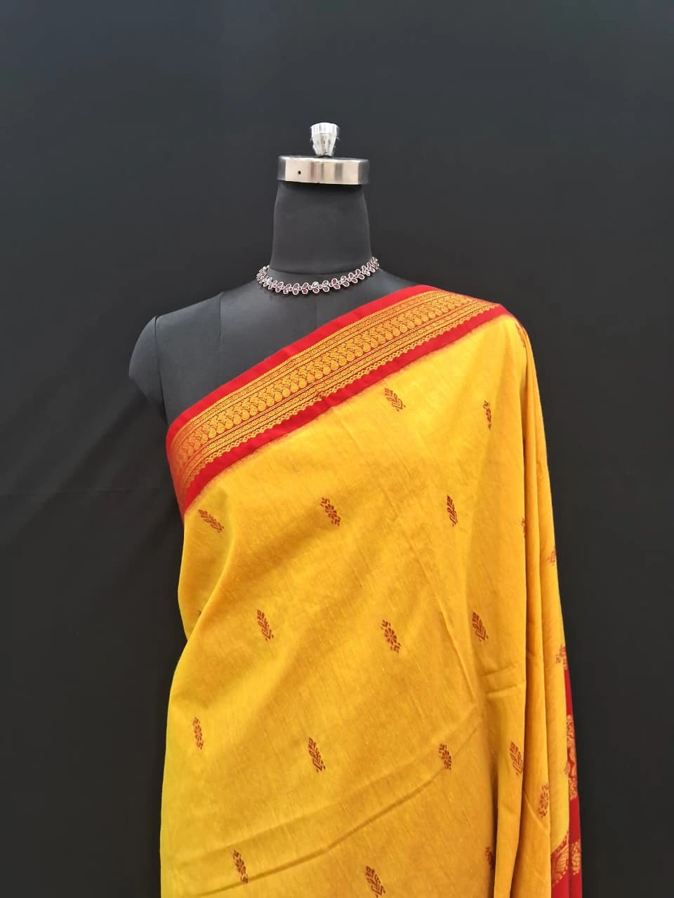 Radiant Golden Yellow Kalyani Cotton Saree 1