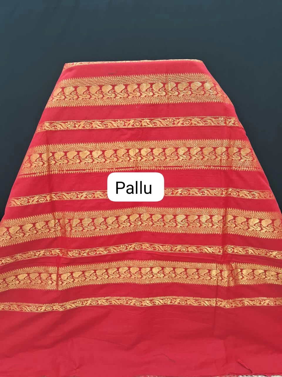 Radiant Golden Yellow Kalyani Cotton Saree Pallu