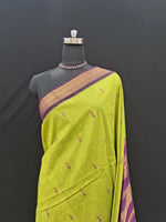 Bright Green Kalyani Cotton Saree 1