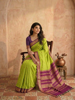 KAS492312BrightgreenKalyanicottonsaree