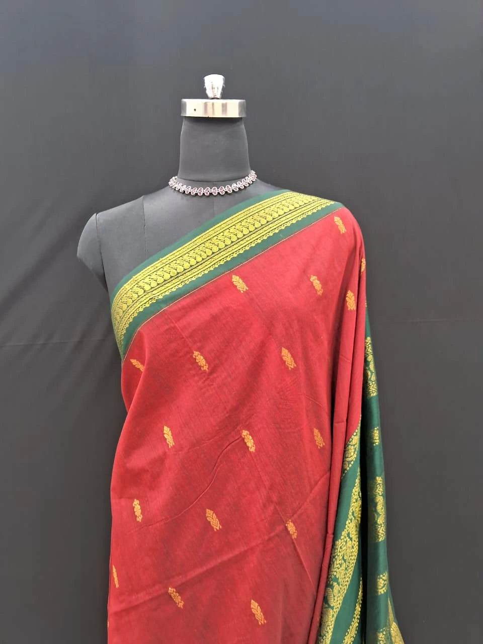 Red Kalyani cotton saree 1