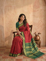 Red Kalyani cotton saree 