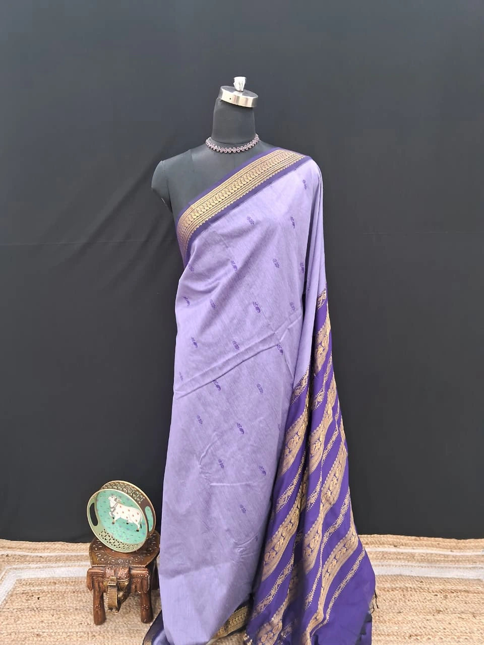Lavender Kalyani cotton saree 