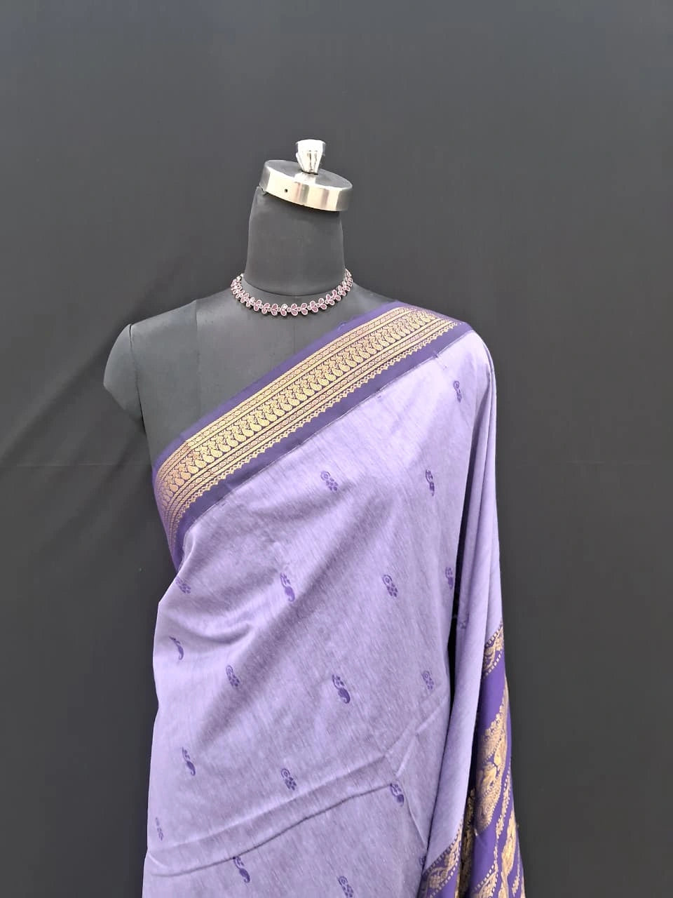 Lavender Kalyani cotton saree 1