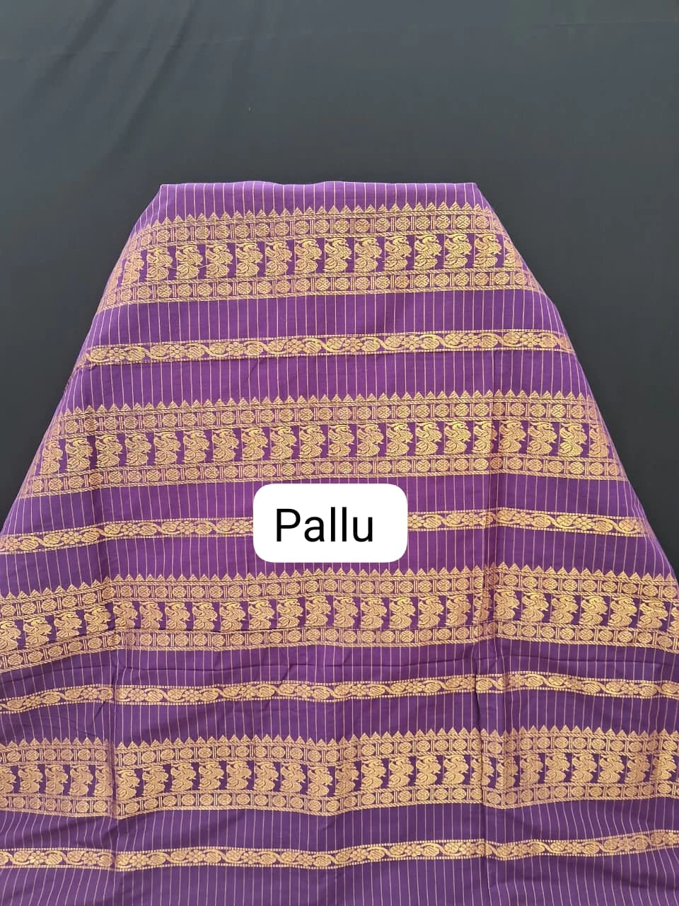 Mustard yellow checked Kalyani cotton saree Pallu
