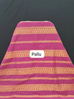 Sea green checked Kalyani cotton saree Pallu