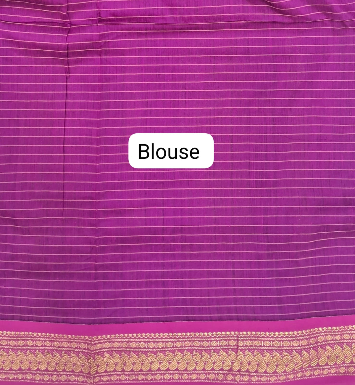 Parrot green checked Kalyani cotton saree Blouse