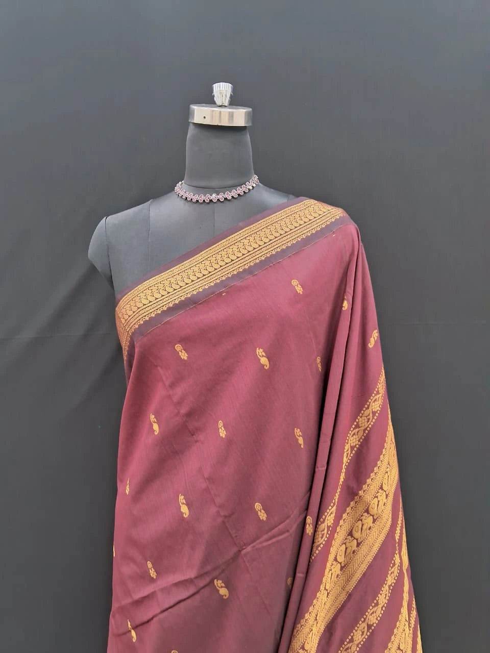 Maroon Kalyani cotton saree 1
