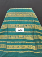 Sea green Kalyani cotton saree Pallu