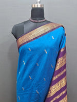 Caribbean Blue Kalyani Cotton Saree 1