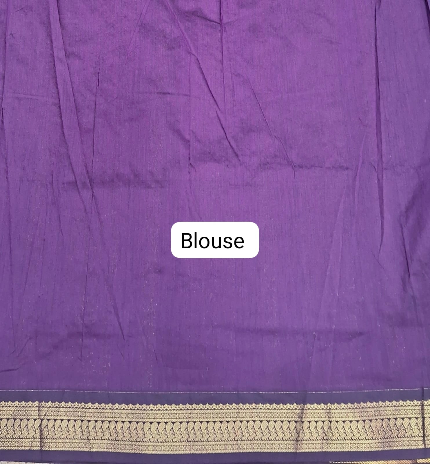 Caribbean Blue Kalyani Cotton Saree Blouse