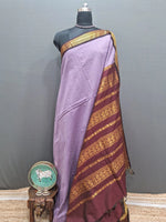 Lavender Zari Checked Kalyani Cotton Saree