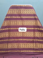 Lavender Zari Checked Kalyani Cotton Saree Pallu