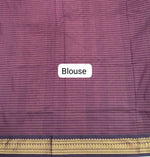 Lavender Zari Checked Kalyani Cotton Saree Blouse