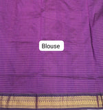 Marine Blue Zari Checked Kalyani Cotton Saree Blouse