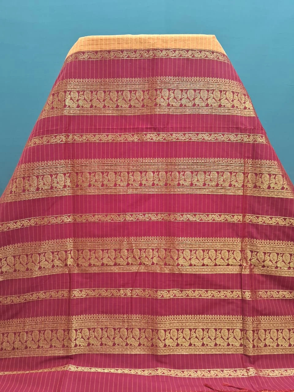 Mango Yellow Classic Zari Checked Kalyani Cotton Saree Pallu