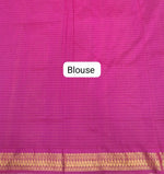 Mango Yellow Zari Checked Kalyani Cotton Saree Blouse