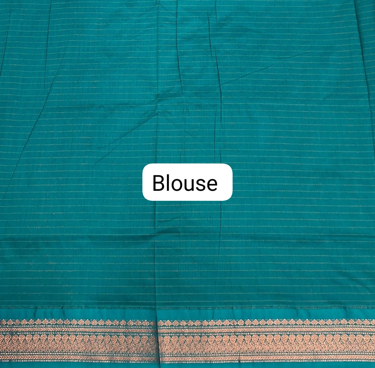 Cream Zari Checked Kalyani Cotton Saree Blouse