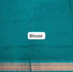 Cream Zari Checked Kalyani Cotton Saree Blouse