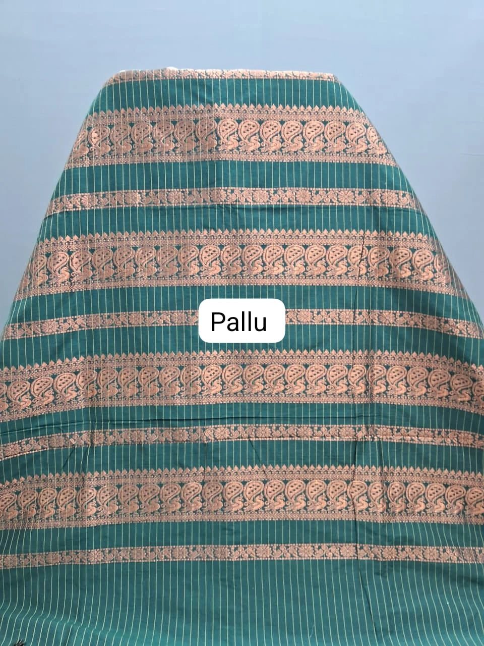Pista Green Zari Checked Kalyani Cotton Saree Pallu
