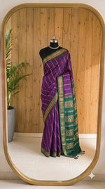 Deep purple Kalyani cotton saree