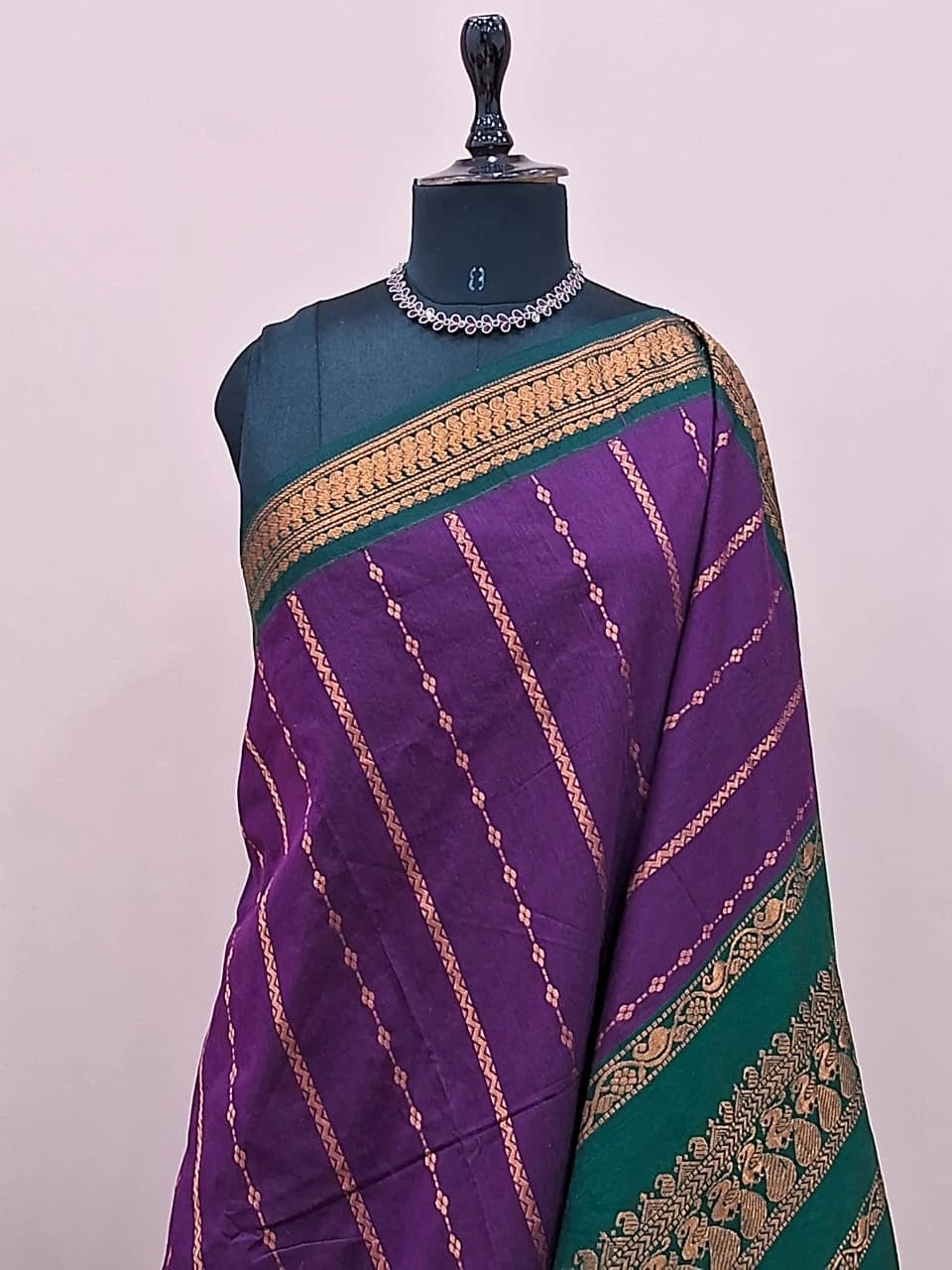Deep purple Kalyani cotton saree 1