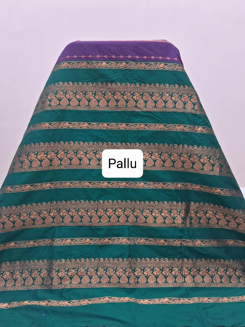 Deep purple Kalyani cotton saree Pallu