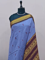 Steel blue Kalyani cotton saree 1