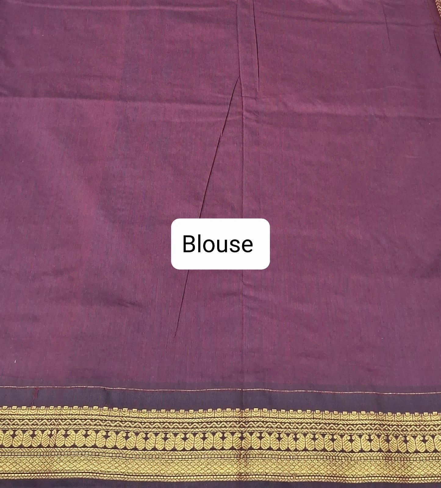 Steel blue Kalyani cotton saree Blouse