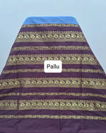 Steel blue Kalyani cotton saree Pallu