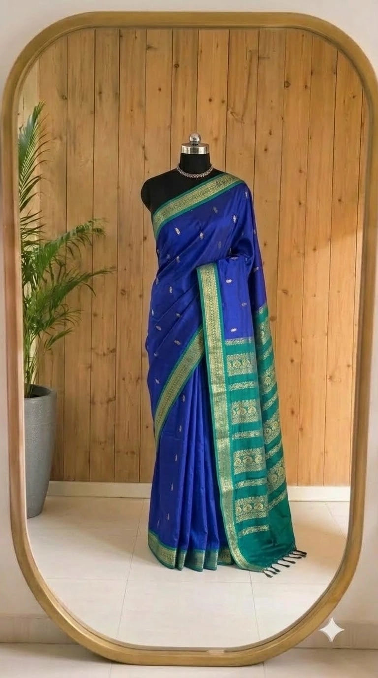 Royal Blue Kalyani cotton saree