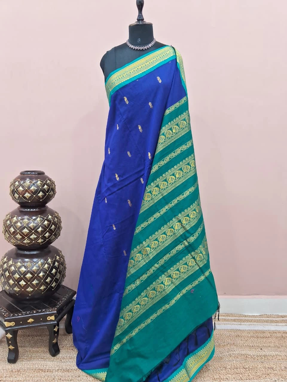 Royal Blue Kalyani cotton saree