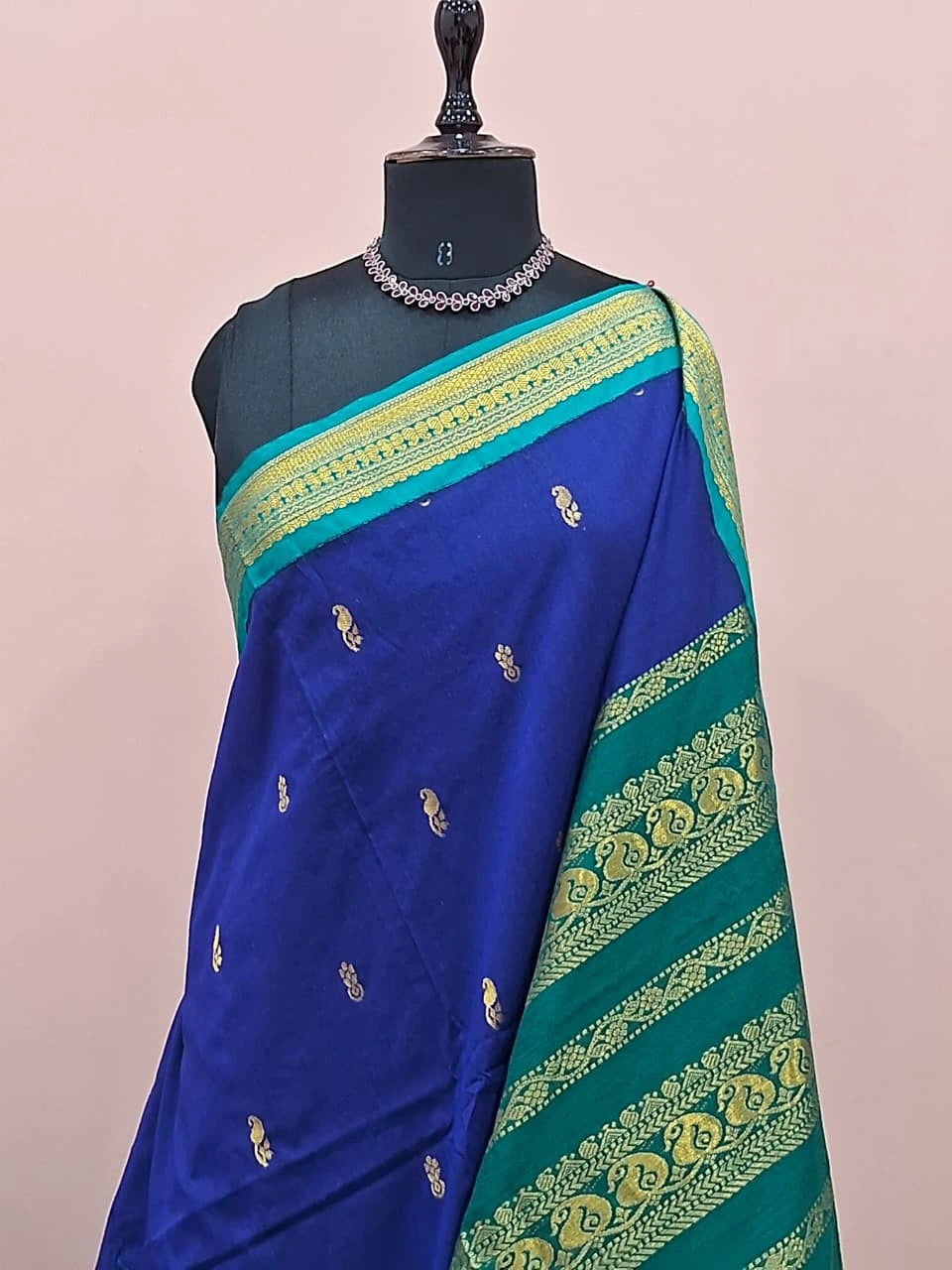 Royal Blue Kalyani cotton saree 1