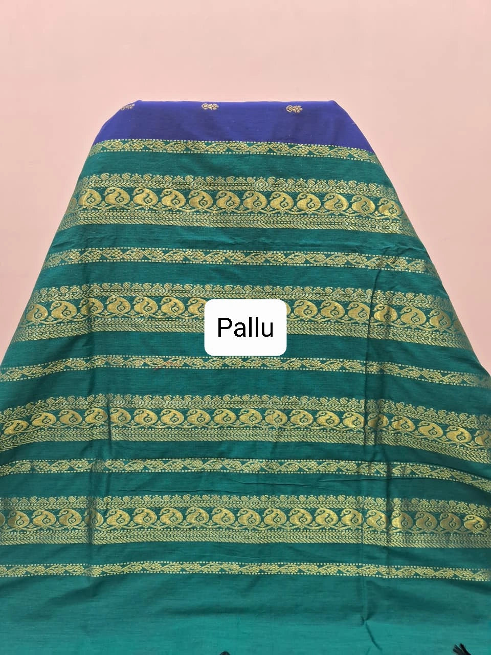 Royal Blue Kalyani cotton saree Pallu
