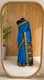 Blue Kalyani cotton saree