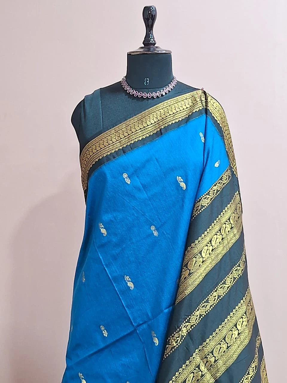 Blue Kalyani cotton saree 1