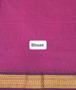 Slate grey Kalyani cotton saree Blouse