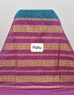 Slate grey Kalyani cotton saree Pallu