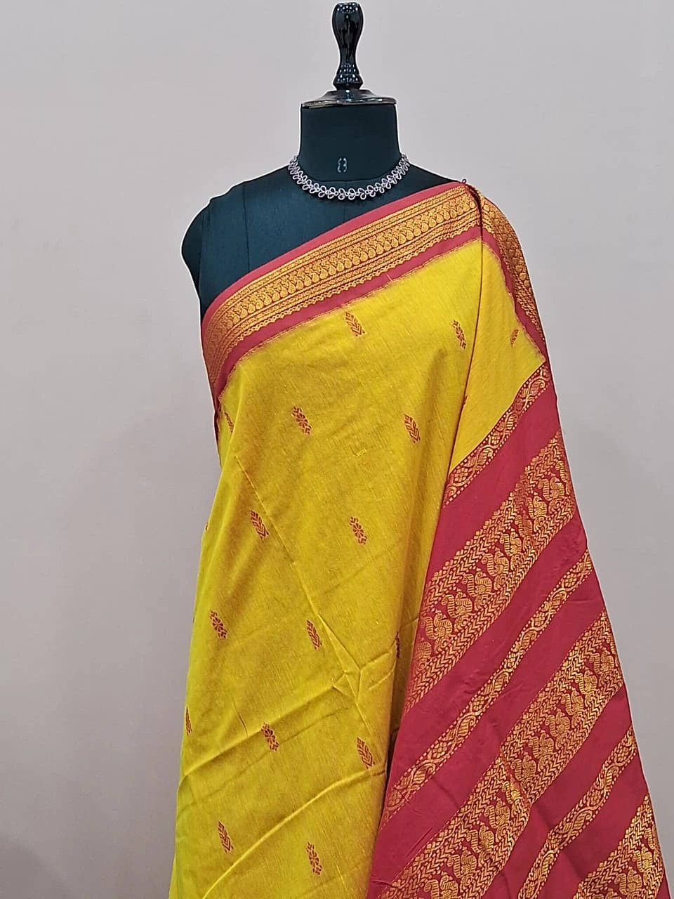 Yellow Kalyani cotton saree 1