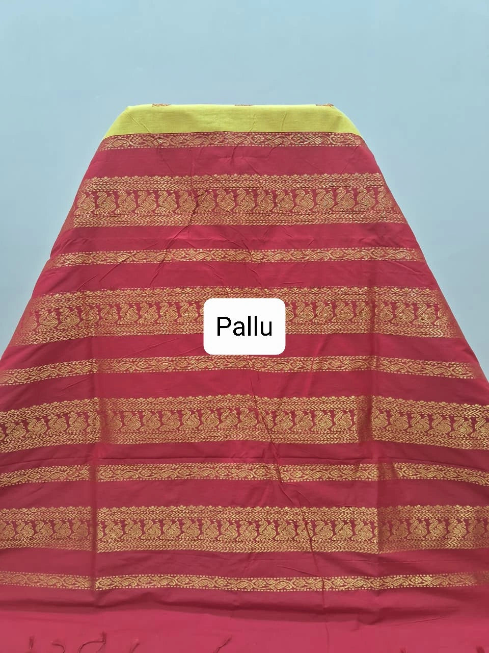 Yellow Kalyani cotton saree Pallu